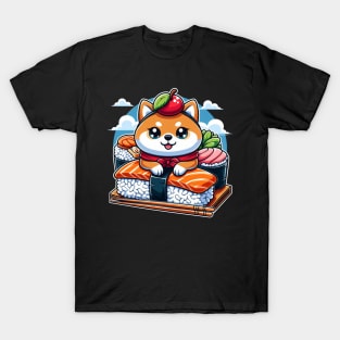 Women’s Cute Kawaii Sushi Shiba Inu Dog T-Shirt